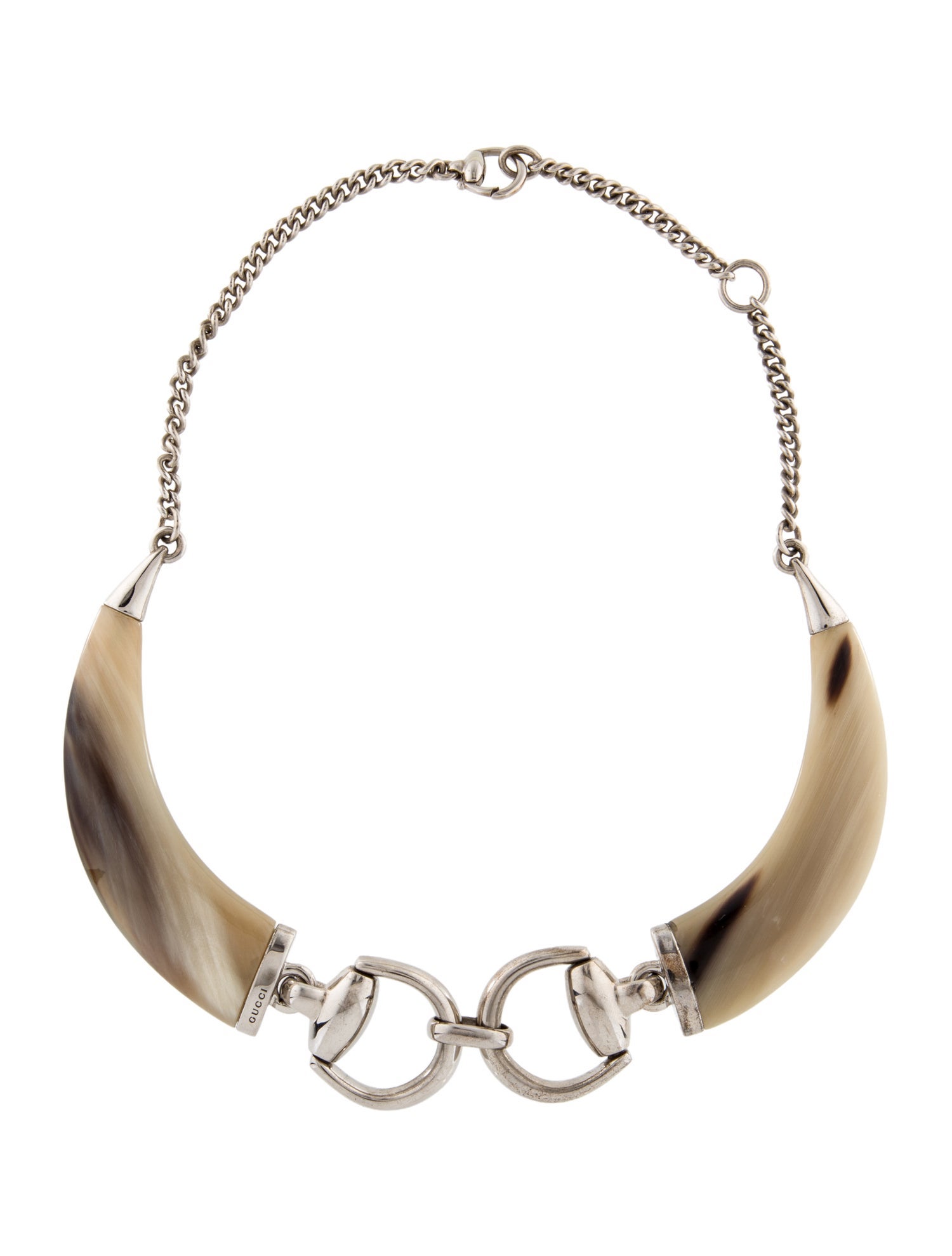Gucci Horn Horsebit Collar Necklace